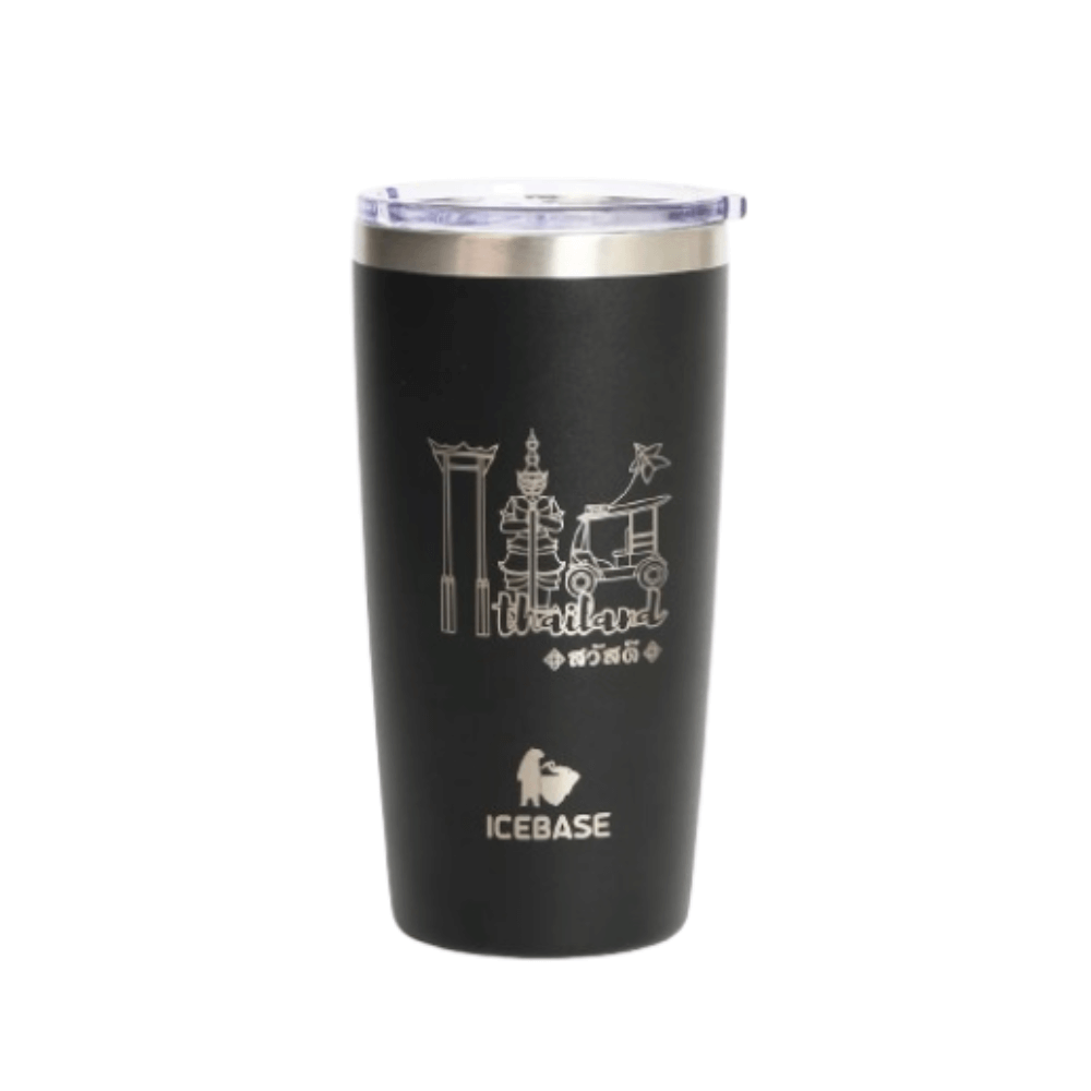 แก้วเก็บความเย็น ICEBASE รุ่น VLS-701BK (THAI SIGNATURE) ขนาด 600 มิลลิลิตร สีดำ